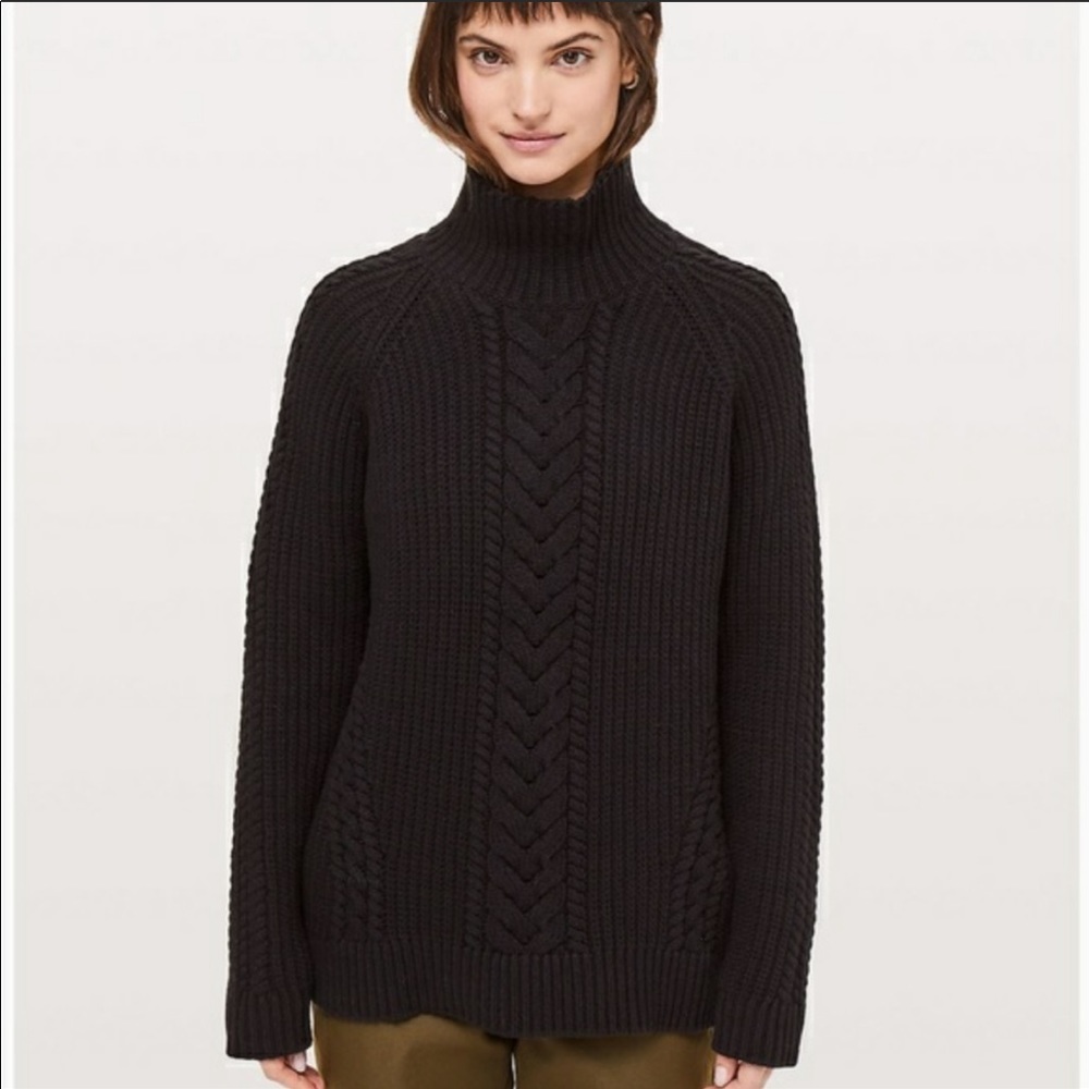 Lululemon Bring The Cozy Turtleneck Black Sweater